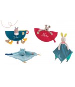 Doudou souris parme carré Les pachats Moulin Roty