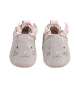 Chaussons cuir Gris Les Petits Dodos Moulin Roty