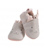 Chaussons cuir Gris Les Petits Dodos Moulin Roty