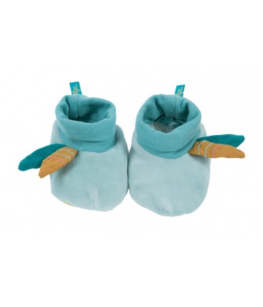 Chaussons cuir renard - Chausson de naissance à 6 mois - Les Tartempois -  Moulin Roty - Tropfastoche.com