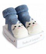 Chaussettes bleues Naissances assortiment petites bouilles- Doudou et compagnie- DC3706B