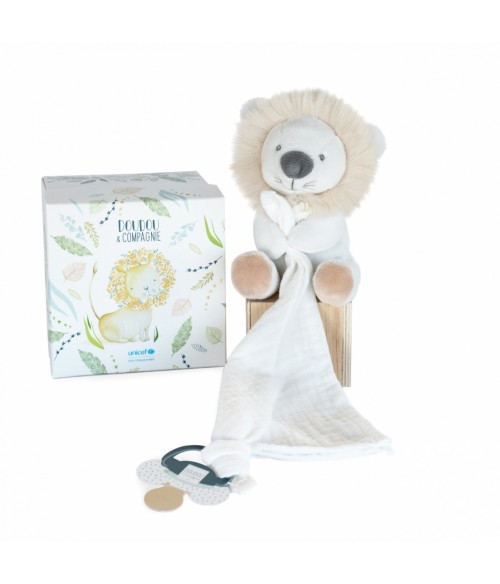 Doudou attache sucette lion unicef- Doudou&amp;Compagnie- DC3788