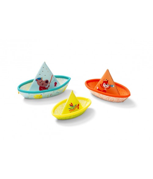 3 petits bateaux flottants Lilliputiens